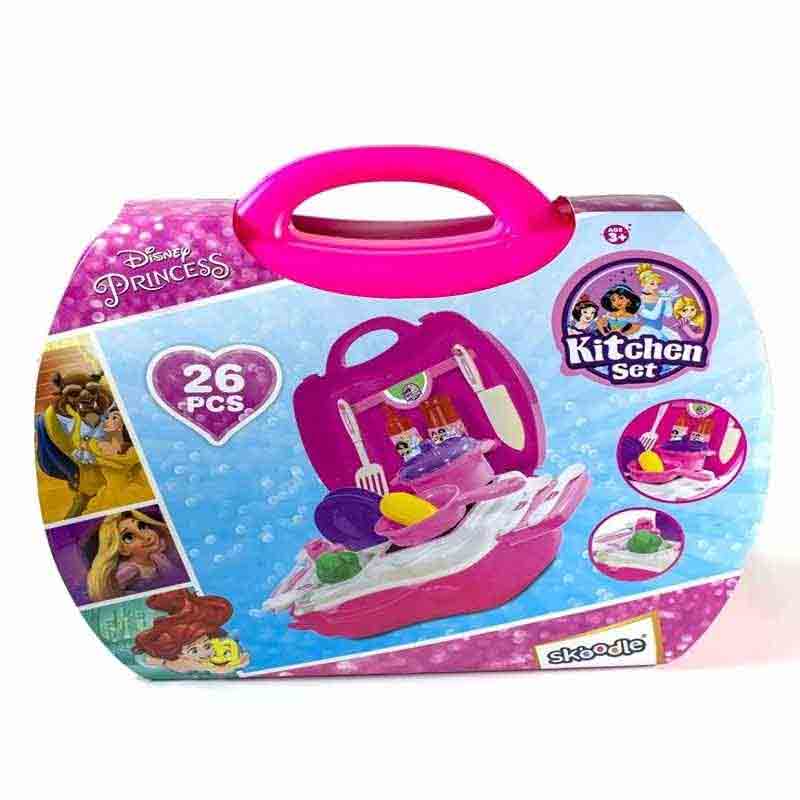 Disney Princess Kitchen Set Non Toxic Plastic Playset Toy Best Gift Kitchen Suitcase for Kids
