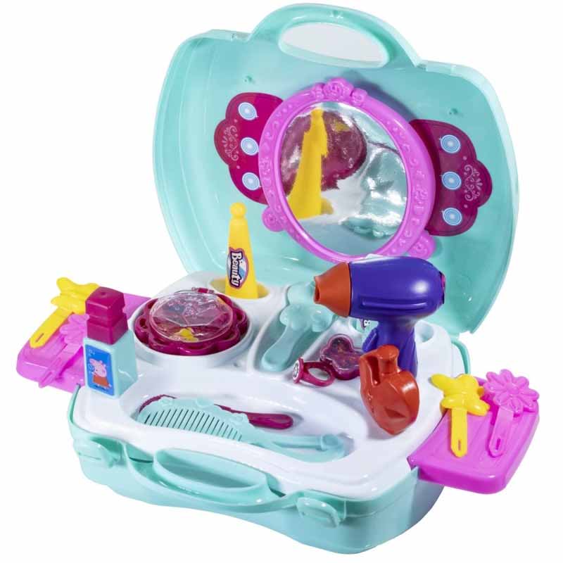 Skoodle Peppa Pig Beauty Set Toy with Cute Little Portable Carry Case, Gift for Your Girl with 22 Pieces for Kids