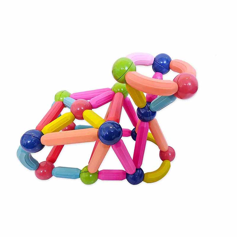 Magnetic Roundels 64 Pcs Sticks and Balls Set with Smart Outdoor Excellent for Cognitive Power Enhancement Toy for Kids