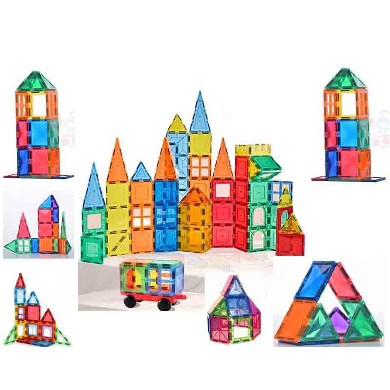 Magnetic Tiles 50 Pcs Building Block Constructing and Creative Learning Toy for Kids