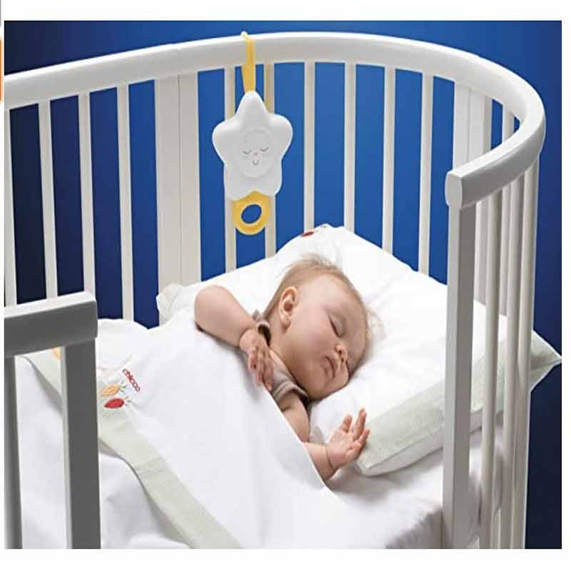 Kipa Melodious White Star Musical Cot Toys with Soft Rounded Shapes for New Born Babies