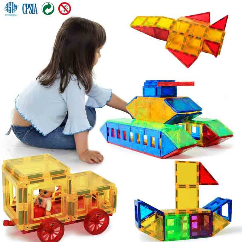Magnetic Tiles 28 Pcs Building Block Constructing and Creative Learning Toy for Kids