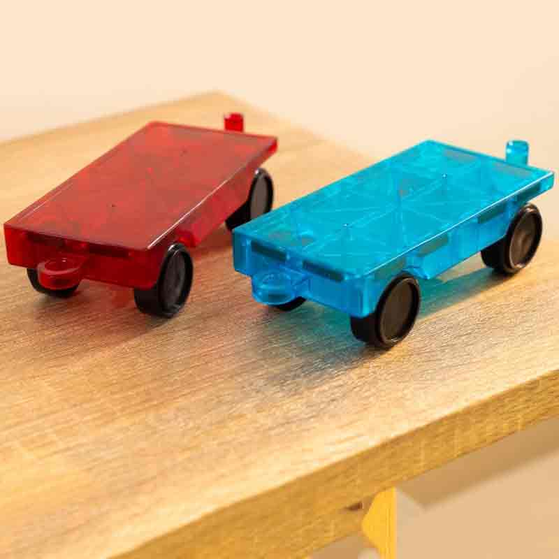 Magnetic Tiles 2 Cart Set Building Block Constructing and Creative Learning Toy for Kids