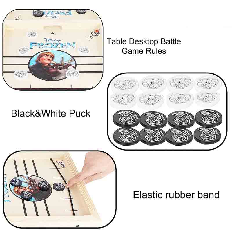 Skoodle Disney Frozen Sling Puck Game Board String Hockey Toy Portable Table Interactive Desktop Board Game for Kids & Adults