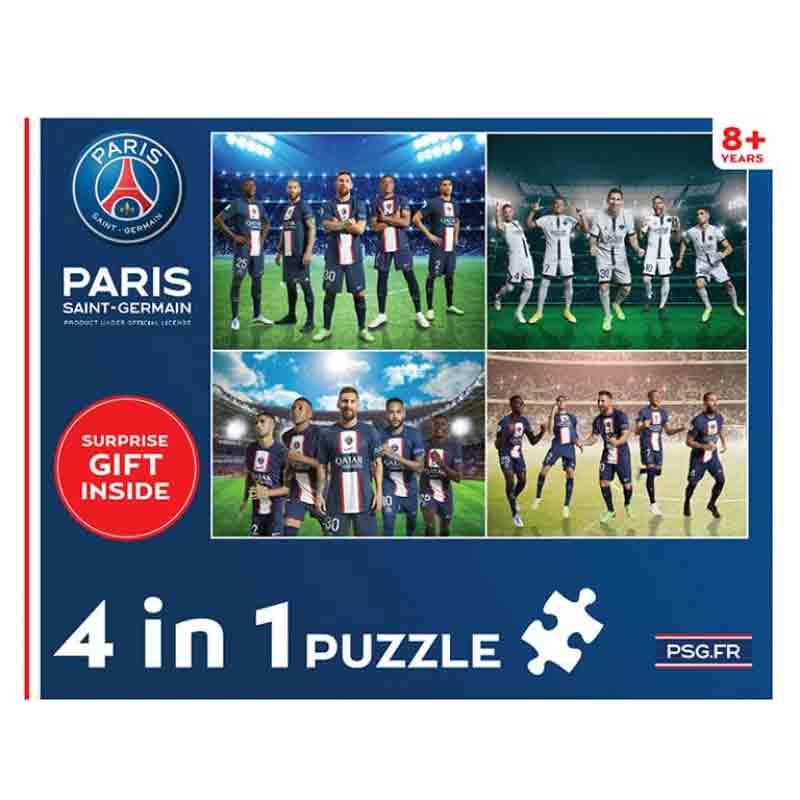 Paris Saint Germain Puzzles Games 4 in 1 Puzzle Educational & Learning Toys for Kids