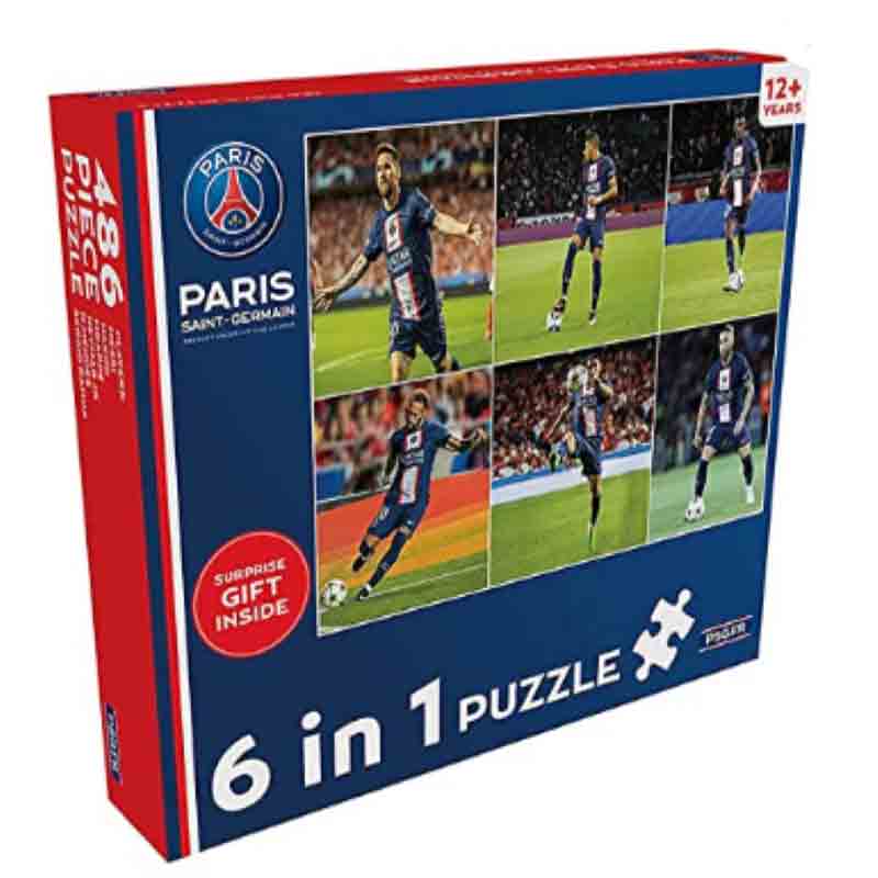 Paris Saint Germain 6 in 1 Jigsaw Puzzles Games Educational & Creative Learning Toys for Kids
