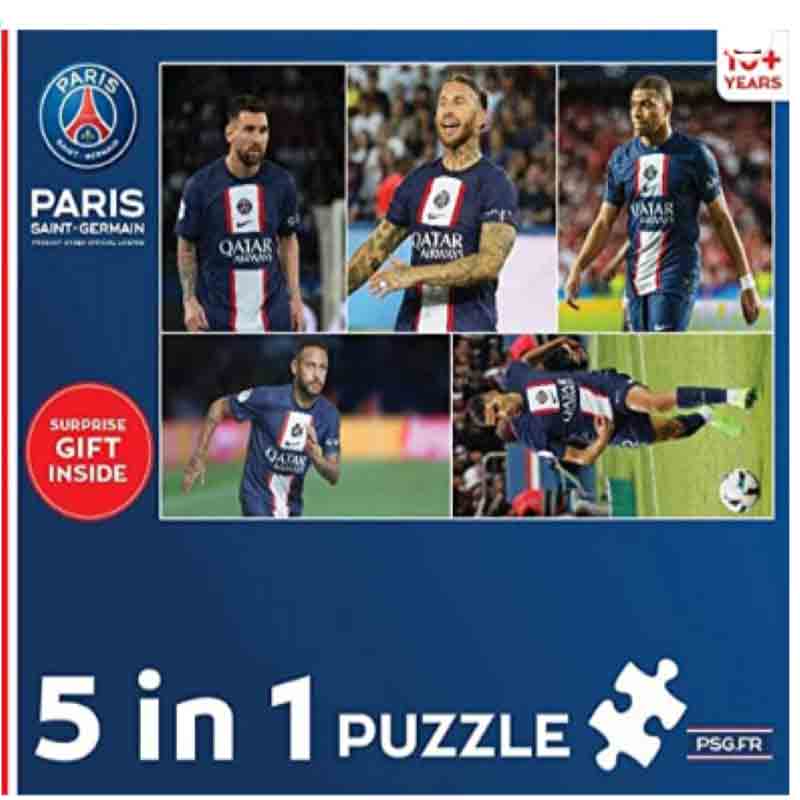 Paris Saint Germain 5 in 1 Jigsaw Puzzles Games Educational & Creative Learning Toys for Kids