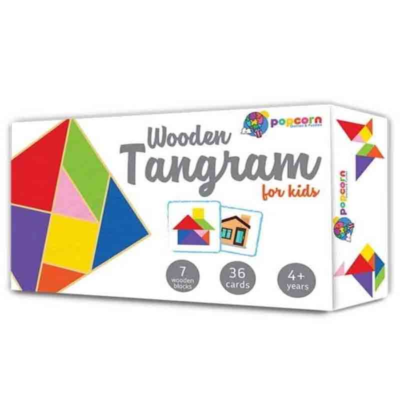 Wooden Tangram with 36 Flash Cards Jigsaw Puzzle Education & Learning Toys for Kids