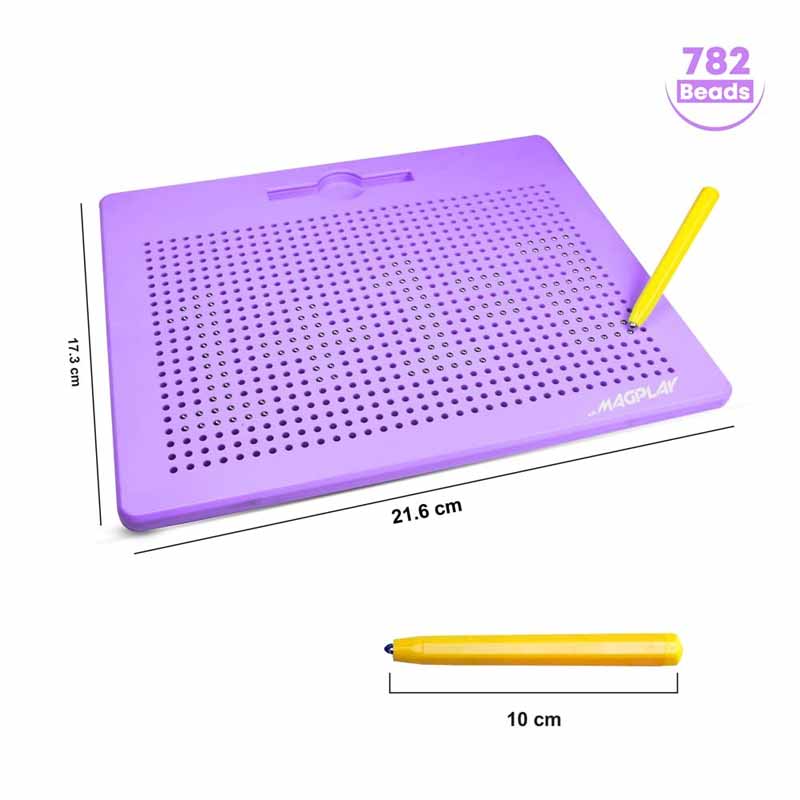 Kipa 782 Magnetic Balls Drawing Slate Board Educational Toy Sketch Pad Draw Freely Doodle Pad Biggest in Size with High Class Plastic Purple Color for Kids