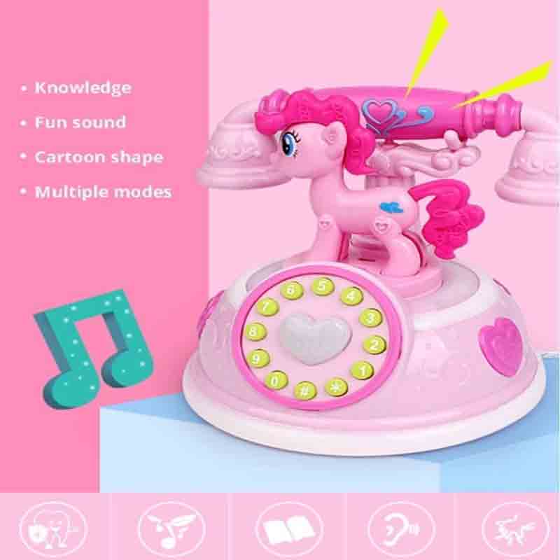 Landline Telephone Musical Phone Toy Simulation for Children Singing Old Phone Toys with Light and Sound Effects toy for kids