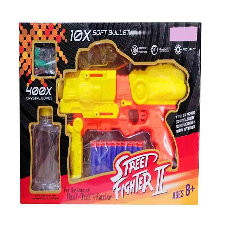 Street Fighter 2 in 1 Water Crystal Bombs and Soft Bullets Guns & Darts Gun Toy with 10 Soft Bullets for Kids Boys & Girls