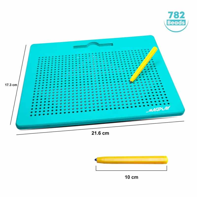 Kipa 782 Magnetic Balls Drawing Slate Board Educational Toy Sketch Pad Draw Freely Doodle Pad Biggest in Size with High Class Plastic Green Color for Kids