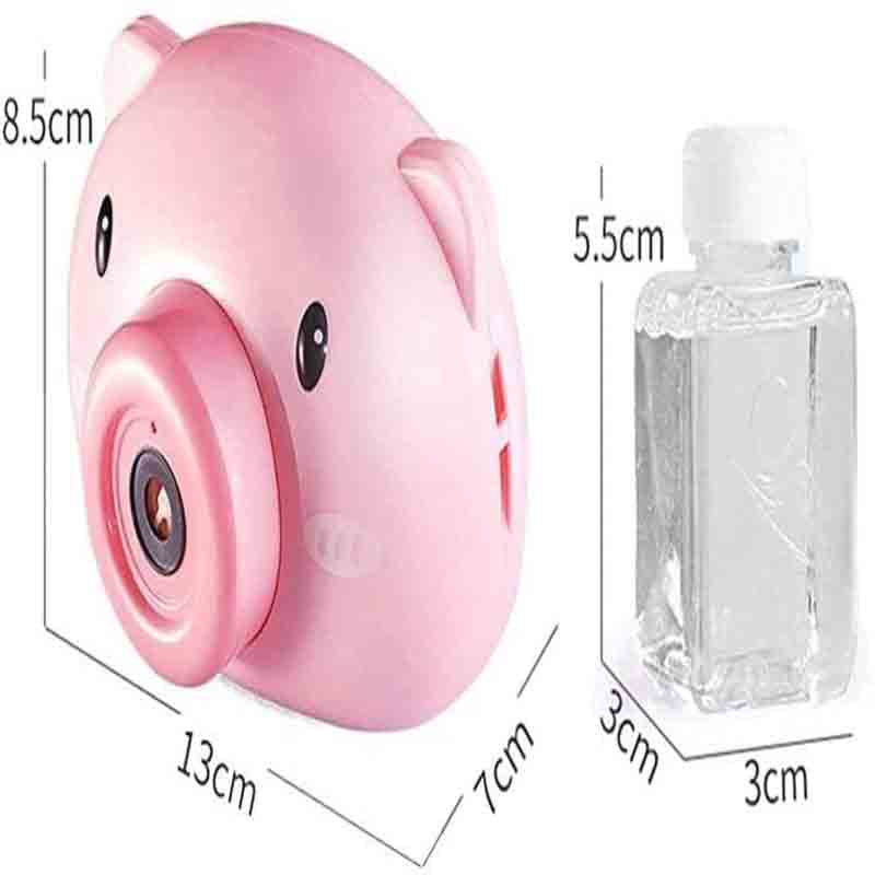 Automatic Bubble Maker Camera Cartoon Shape Bubble Maker Machine Toy with Bubble Bottle Solution Pack of 1 for Kids (Pink)