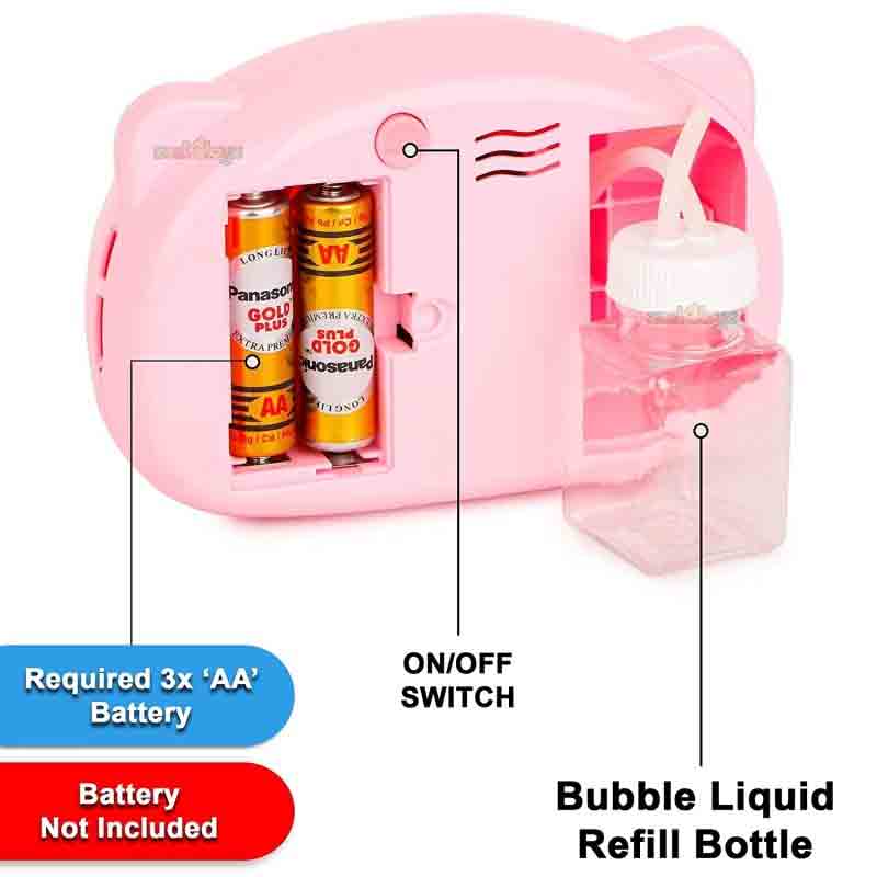 Automatic Bubble Maker Camera Cartoon Shape Bubble Maker Machine Toy with Bubble Bottle Solution Pack of 1 for Kids (Pink)