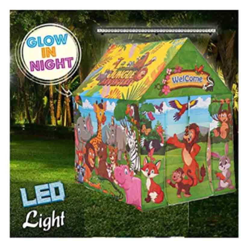 Jungle Adventure Big Size Colorful Jungle Adventure Play Tent House Playset with LED Lights for Kids Girls and Boys