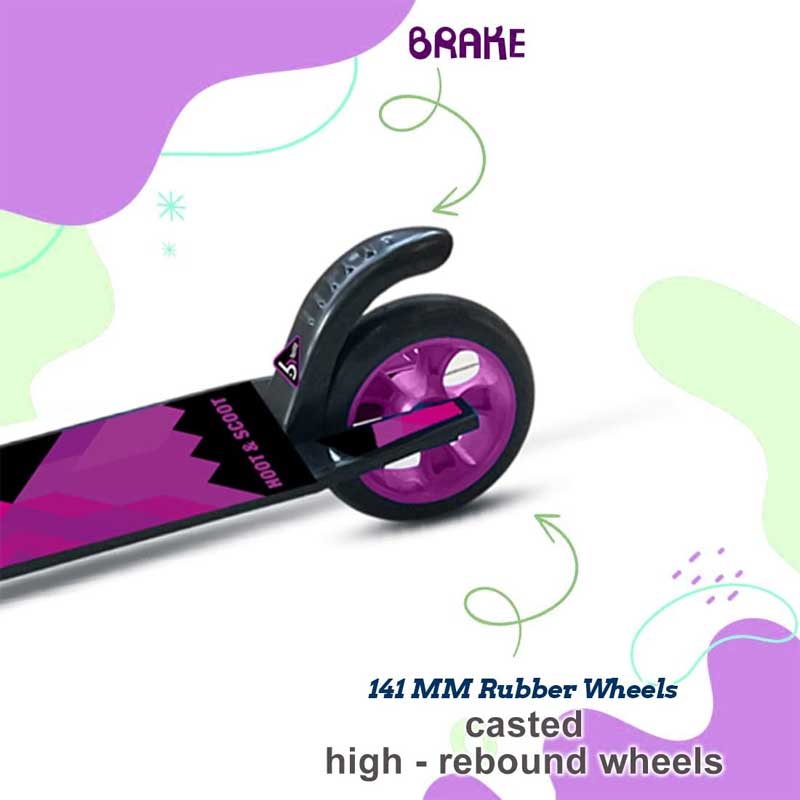 Kipa 2 Wheels Kick Start Skating Scooter with Large Steel Frame Foldable & Height Adjustable Handle Purple Color for Kids