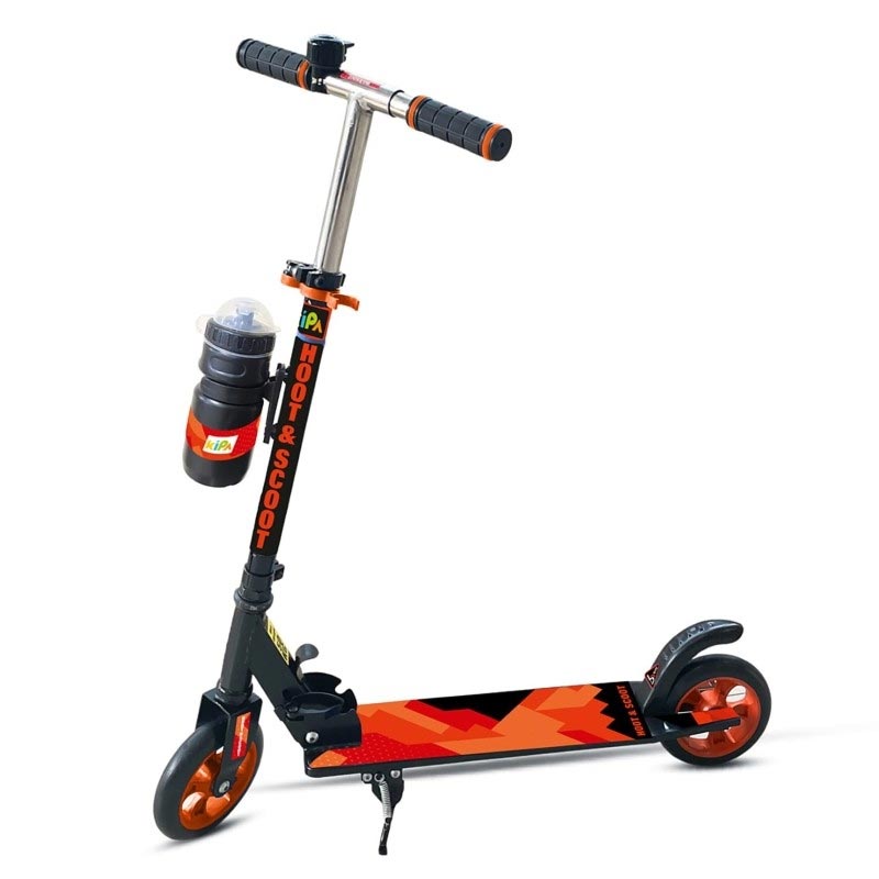 Kipa 2 Wheels Kick Start Skating Scooter with Large Steel Frame Foldable & Height Adjustable Handle Orange Color for Kids