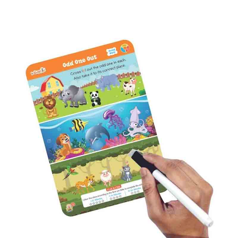 Braintastic Educational Game/Toys: Combo of Animal World & English Master Write & Wipe Reusable Activity Sheets with Free Puzzle for Kids 5+ Years Age