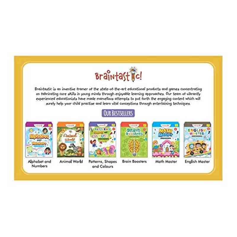 Braintastic Educational Game/Toys: Combo of Brain Booster & Alphabet Numbers Write & Wipe Reusable Activity Sheets with Free Puzzle for Kids 5+ Years Age