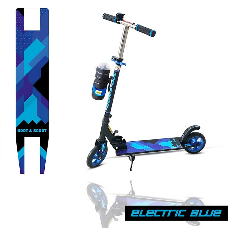 Kipa 2 Wheels Kick Start Skating Scooter with Large Steel Frame Foldable & Height Adjustable Handle Blue Color for Kids