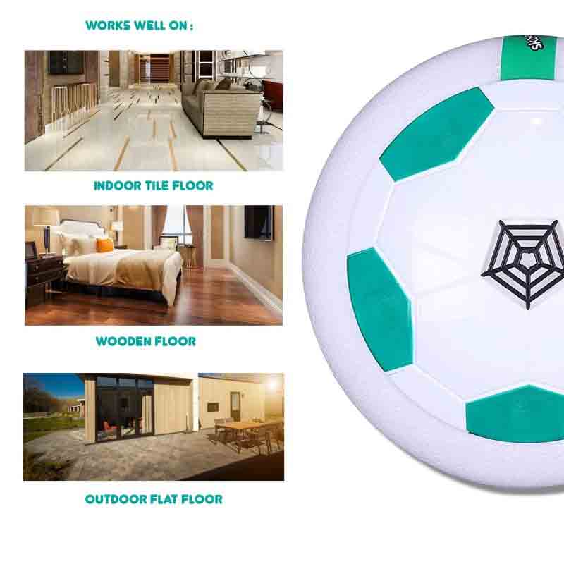 Skoodle Hover Football Soccer Air Kick Football Floating Hover Ball Pro Original Made in India Indoor Fun Toy Green Color for Kids Boys Girls