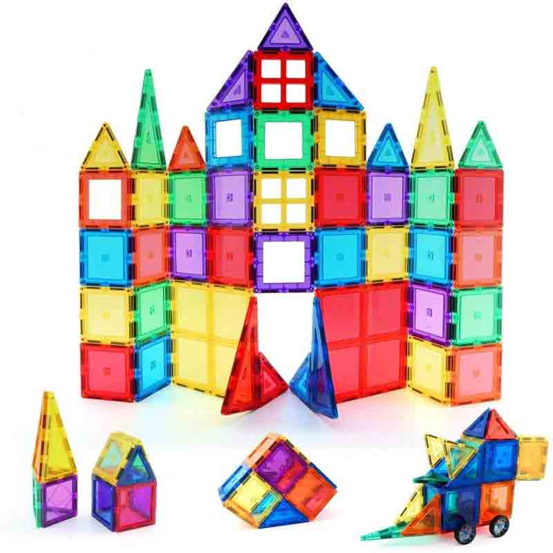 Magnetic Tiles 48 Pcs Made in India Building Block Toys with Storage Box Constructing and Creative Learning Next Generation Multicolor STEM Toy for Kids Age 3+