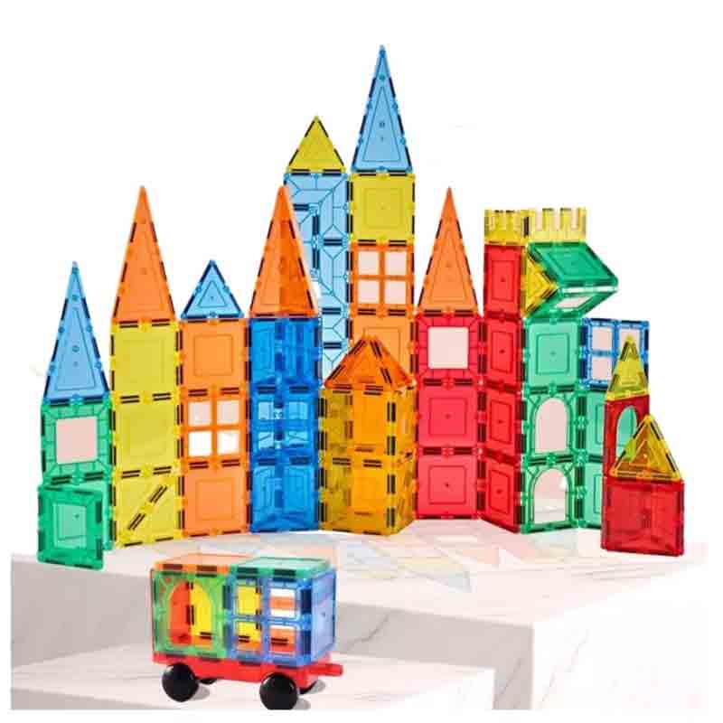 Magnetic Tiles 48 Pcs Made in India Building Block Toys with Storage Box Constructing and Creative Learning Next Generation Multicolor STEM Toy for Kids Age 3+