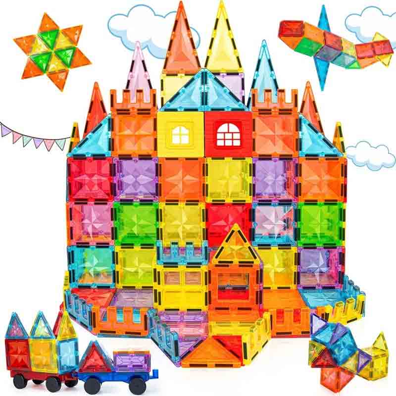 Magnetic Tiles 100 Pcs Made in India Building Block Toys with Storage Box Constructing and Creative Learning Multicolor STEM Toy for Kids 3 Age+