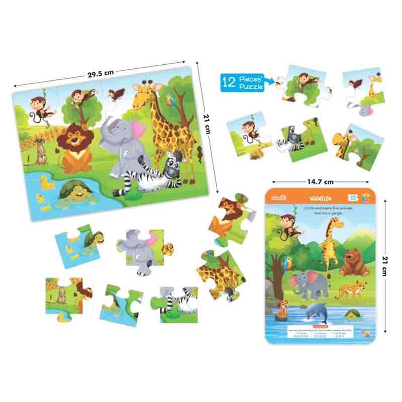 Braintastic Educational Game/Toys: Combo of Brain Booster & Animal World Write & Wipe Reusable Activity Sheets with Free Puzzle for Kids 5+ Years Age