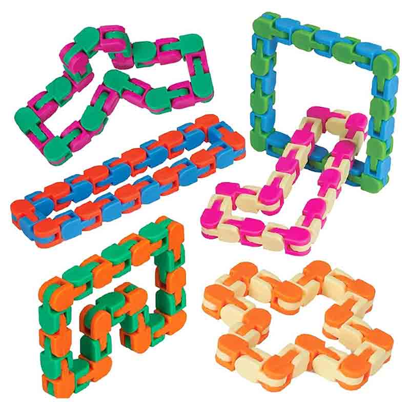 24 Links Wacky Tracks Pack of 15 Snap Twist Toys Snake Speed Cube Cute Snake Cube Puzzle Sensory Fidget Toys Stress Anxiety Relief for Kids
