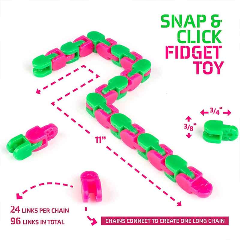 24 Links Wacky Tracks Pack of 15 Snap Twist Toys Snake Speed Cube Cute Snake Cube Puzzle Sensory Fidget Toys Stress Anxiety Relief for Kids