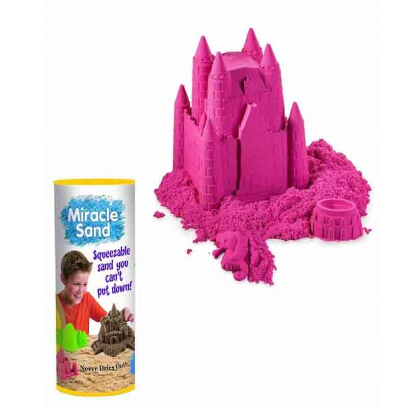 Kinetic Miracle Magic Moving Activity Sand 800 GM Clay with Multiple Molds Non Stick Indoor Outdoor Sand Art & Craft for Kids Assorted Color