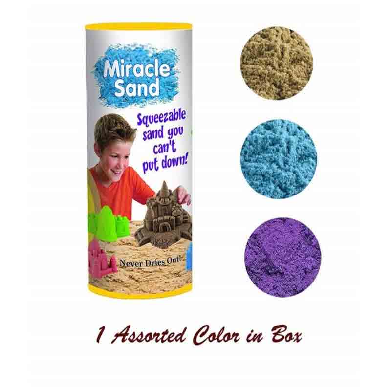 Kinetic Miracle Magic Moving Activity Sand 800 GM Clay with Multiple Molds Non Stick Indoor Outdoor Sand Art & Craft for Kids Assorted Color