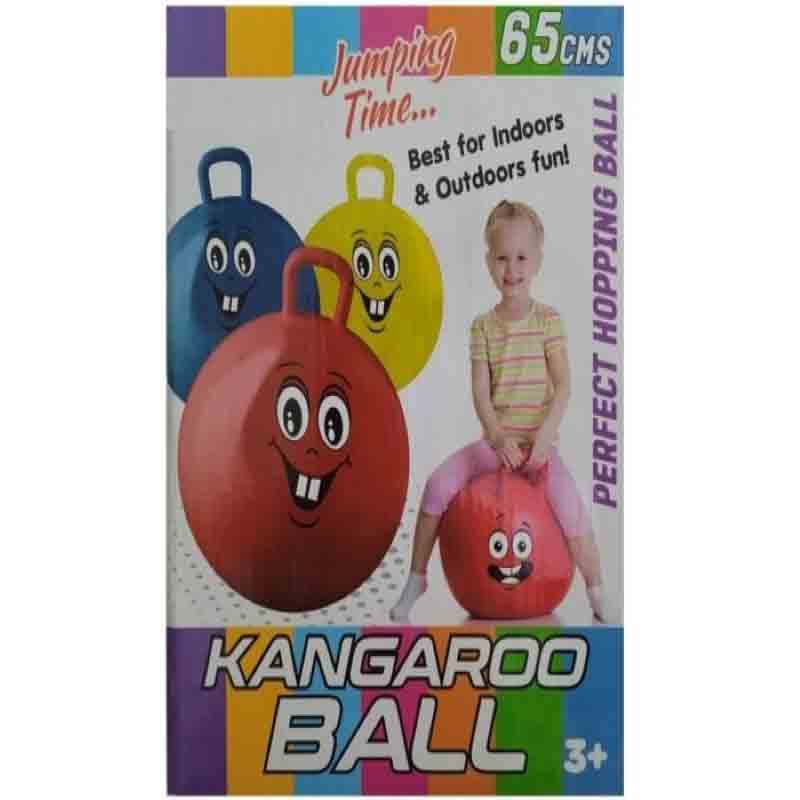 Kangaroo Inflatable Jumping Hopping Bouncy Rubber Ball 65 CM Bounce Rubber Hop Jump Bouncy Jumping Ball for Kids Children Boys & Girls Assorted