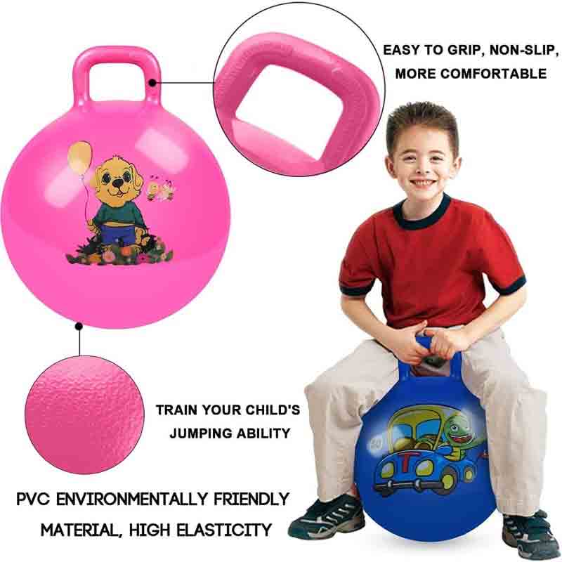 Inflatable Jumping Hopping Bouncy Rubber Ball with Air Pump 55 CM Bounce Rubber Hop Jump Bouncy Jumping Ball for Kids Children Boys & Girls Assorted
