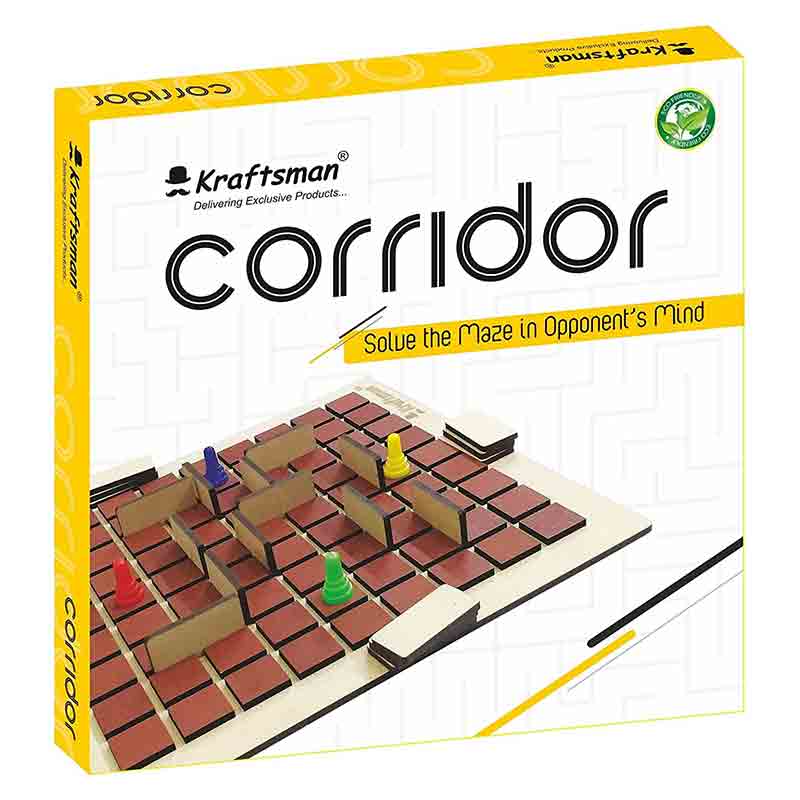 Kraftsman Wooden Corridor Board Game Real-time Maze Game 2-4 Players for Kids & All Age Groups