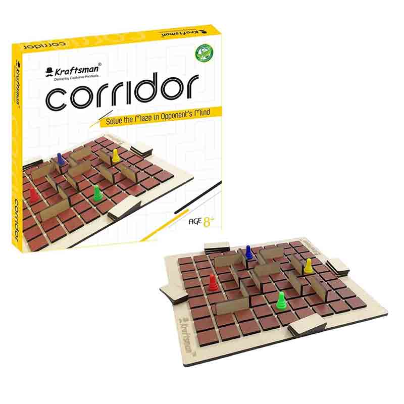 Kraftsman Wooden Corridor Board Game Real-time Maze Game 2-4 Players for Kids & All Age Groups