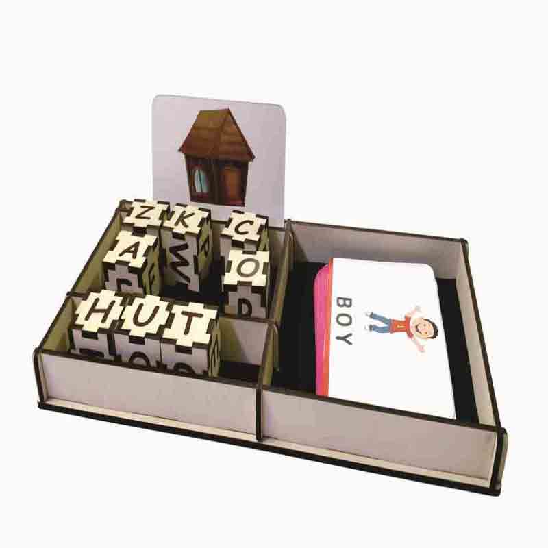 Kraftsman Wooden Spell Tutor Spelling Learning Game with Flash Cards | Educational Toys  (Multicolor)