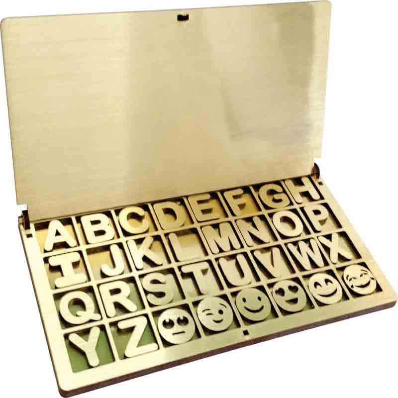 Kraftsman Wooden Portable English Alphabets Learning Game Educational Montessori Games  (Gold)