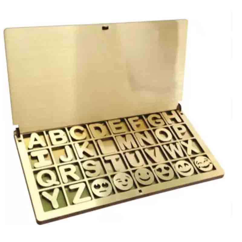 Kraftsman Wooden Portable English Alphabets Learning Game Educational Montessori Games  (Gold)