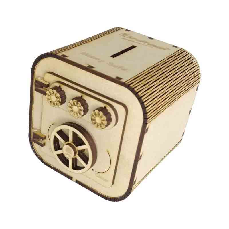 Kraftsman Wooden Money Banks for Kids and Adults Money Chest Style Coin Bank  (Beige)