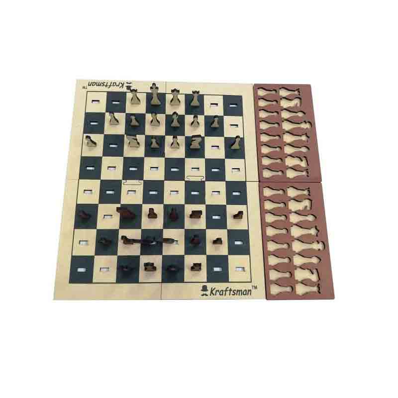 Kraftsman Wooden Chess Board Big Size Game Set for Kids and Adults of all age groups 0.6 cm Chess Board  (Multicolor)
