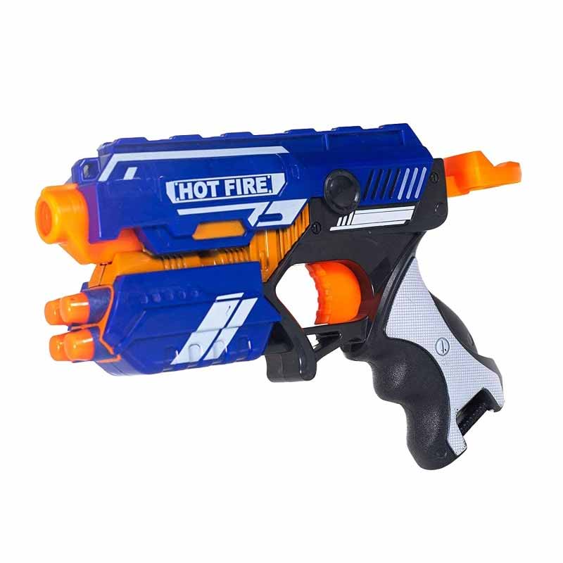 Braintastic Blaze Storm Manual Soft Suction Bullet Gun Toy for Fun Target Shooting Battle Fight Game Toy with 10 Safe Soft Foam Bullets for Kids Boys & Girls