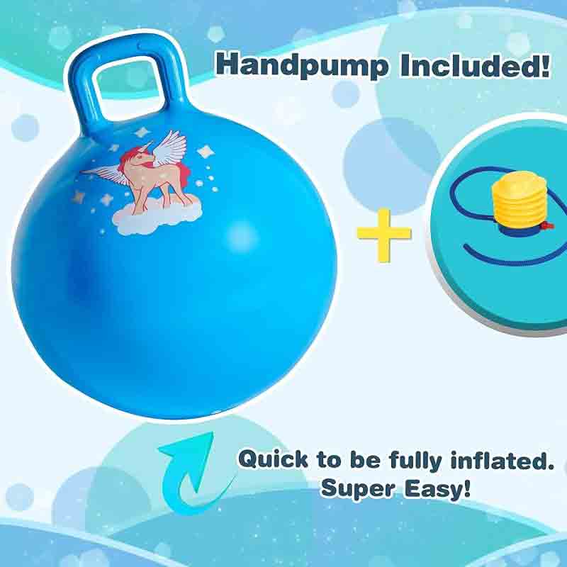Inflatable Jumping Hopping Bouncy Rubber Ball 45 CM Bounce Rubber Hop Jump Bouncy Jumping Ball for Kids Children Boys & Girls Assorted