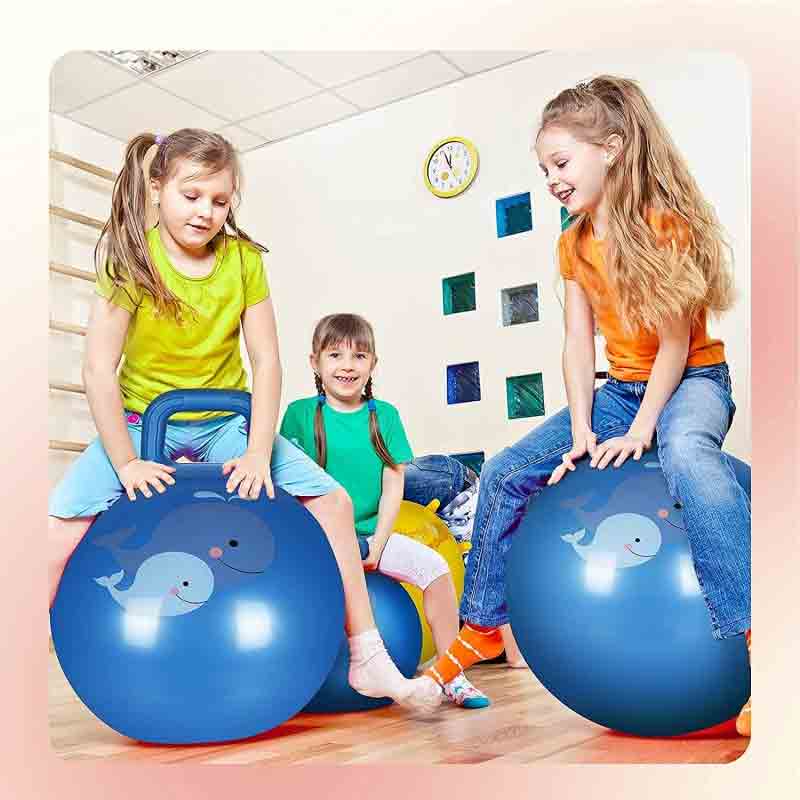 Inflatable Jumping Hopping Bouncy Rubber Ball  55 CM Bounce Rubber Hop Jump Bouncy Jumping Ball for Kids Children Boys & Girls Assorted