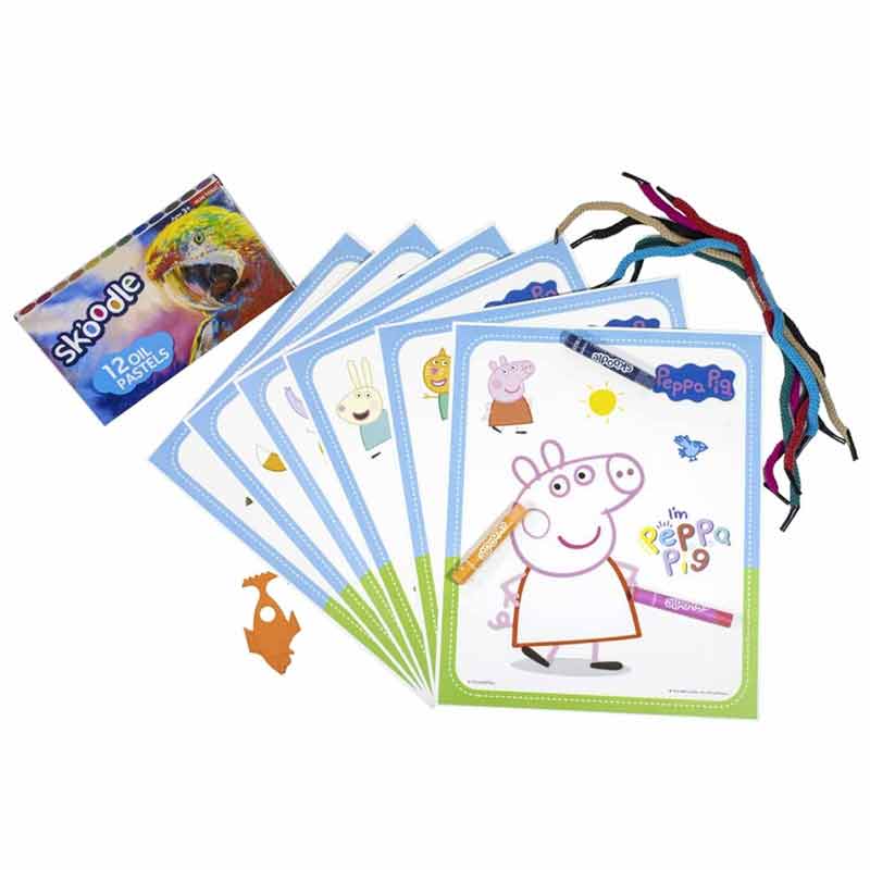 Peppa & Friends Colouring Frames For Kids - DIY, Fun Filled Colouring/Painting Sheets , Specially Crafted to Enhance Play & Colouring Experience (6 Sheets + 12 Color Sticks + 6 Strings)