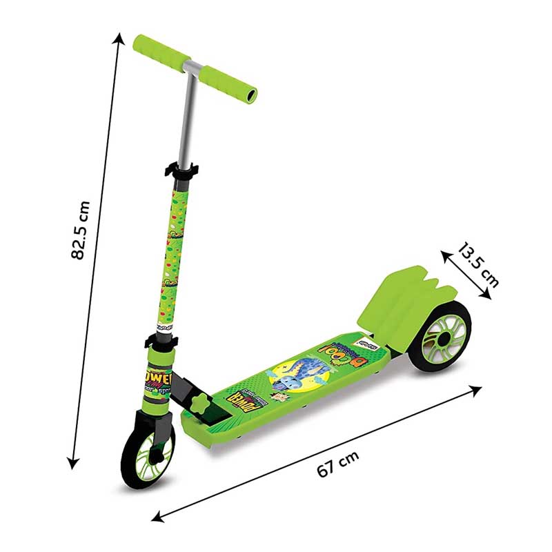 Skoodle PowerPlay Jungle Friends - Cool Dinosaur 3 Wheel Kick Scooter (Green)