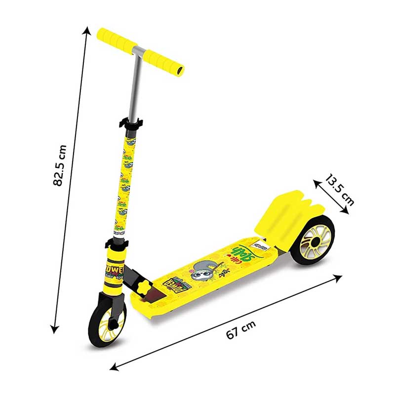 Skoodle PowerPlay Jungle Friends - Cute Sloth 3 Wheel Kick Scooter (Yellow)