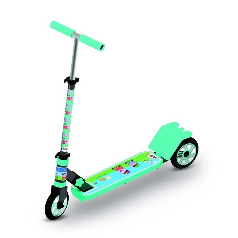 Peppa Pig Power Play Scooter, 3 Wheel Kick Scooter, Foldable & Height Adjustable, Slip Resistant Deck, Scooter for Kids, for 3+ Years