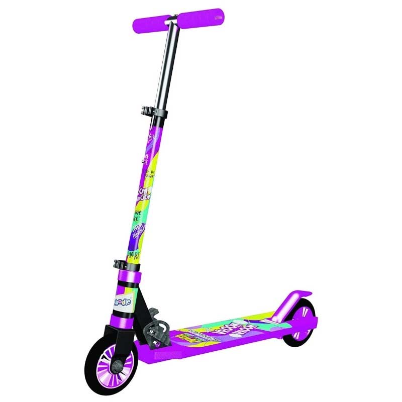 Power Play 2 Wheel Kick Scooter Foldable & Height Adjustable Slip Resistant Deck Scooter for Kids  Purple